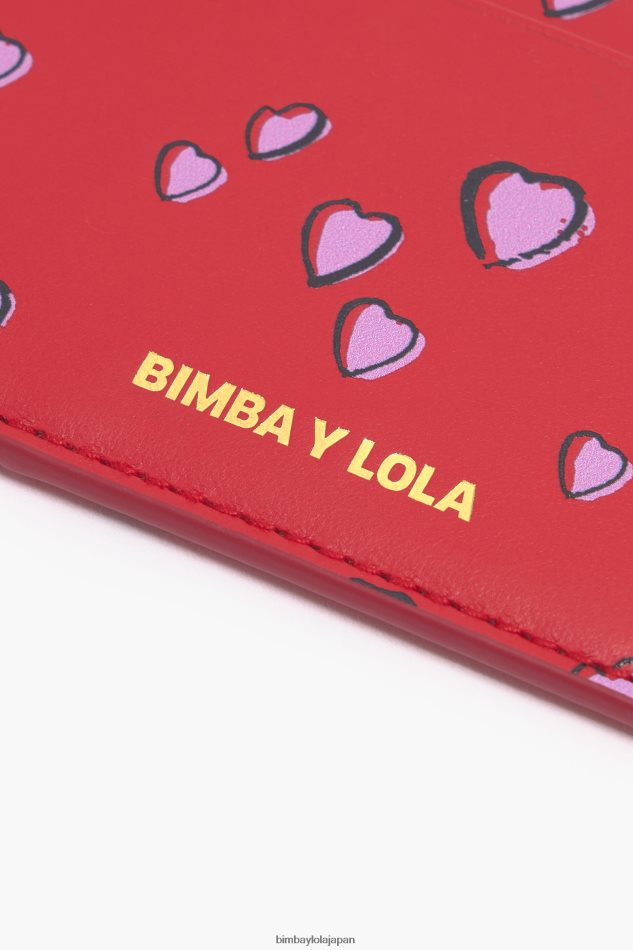 アクセサリー Bimba Y Lola レザースモールハートカードホルダー 赤 6BZ0X01006