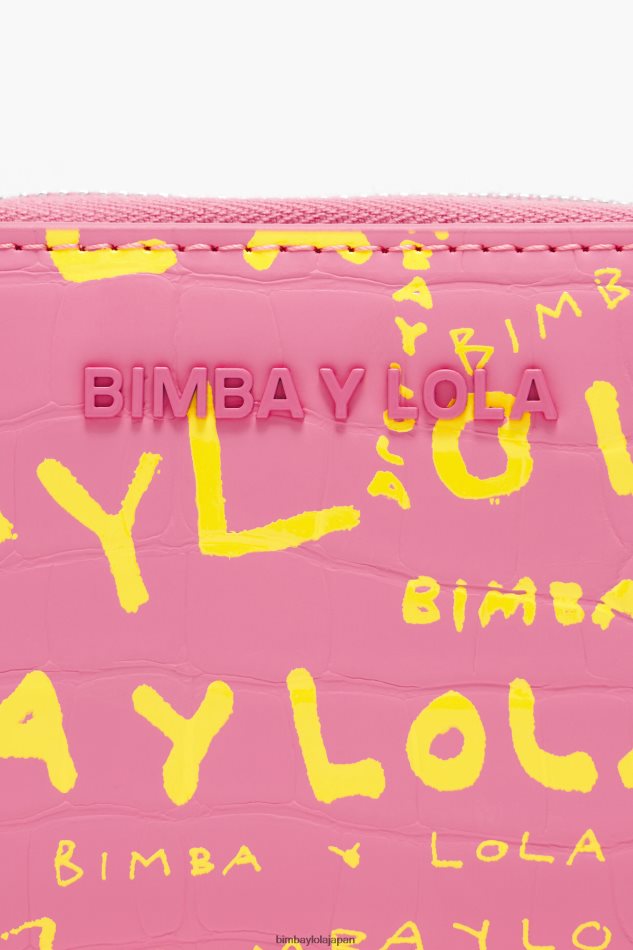 アクセサリー Bimba Y Lola クロコダイルプリント フラップ財布 ピンク 6BZ0X01044