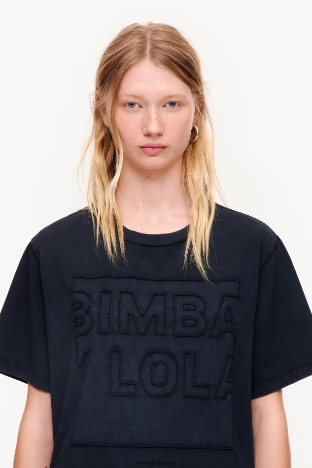 衣類 Bimba Y Lola コットン ロゴ Tシャツ 黒 6BZ0X0261