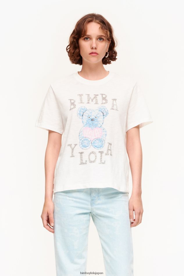 衣類 Bimba Y Lola ロゴベア Tシャツ 象牙 6BZ0X0270