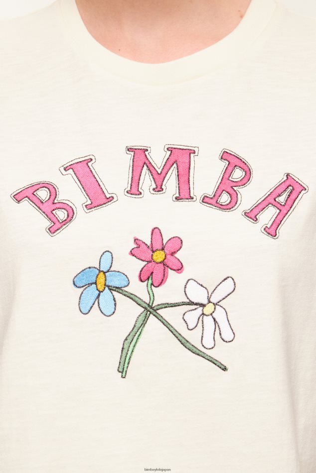 衣類 Bimba Y Lola フローラルロゴ Tシャツ 生成り 6BZ0X0275