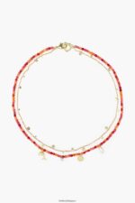 アクセサリー Bimba Y Lola ショートストーンドルフィンネックレス コーラル 6BZ0X0733