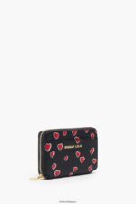 アクセサリー Bimba Y Lola スモール ハーツ プリント レザー ハンドバッグ 黒 6BZ0X01013