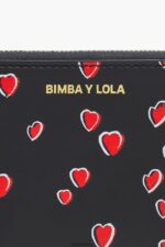アクセサリー Bimba Y Lola スモールハーツ レザーウォレット 黒 6BZ0X01066 - 画像 (4)