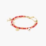 アクセサリー Bimba Y Lola ダブルストーンブレスレット コーラル 6BZ0X0735