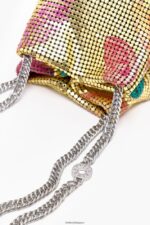 アクセサリー Bimba Y Lola バナナミックスプリントメッシュバッグバケットバッグ ゴールデン 6BZ0X0146 - 画像 (3)