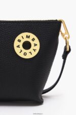 アクセサリー Bimba Y Lola レザー トラペジウム クロスボディバッグ 黒 6BZ0X012 - 画像 (3)