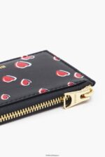 アクセサリー Bimba Y Lola レザー レクタングル スモール ハート プリント コインケース 黒 6BZ0X01007 - 画像 (4)