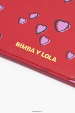 アクセサリー Bimba Y Lola レザースモールハートカードホルダー 赤 6BZ0X01006 - 画像 (2)