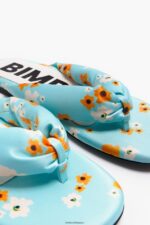 フットウェアー Bimba Y Lola アクリルフラワープリント チューブラーフラットサンダル 青 6BZ0X0571 - 画像 (6)