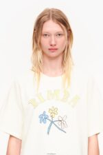 衣類 Bimba Y Lola コットン フラワーロゴ Tシャツ バニラ 6BZ0X0269 - 画像 (3)