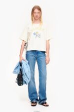 衣類 Bimba Y Lola コットン フラワーロゴ Tシャツ バニラ 6BZ0X0269 - 画像 (5)