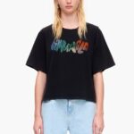 衣類 Bimba Y Lola コットン ホットフィックス ロゴ Tシャツ ウォッシュドブラック 6BZ0X0280