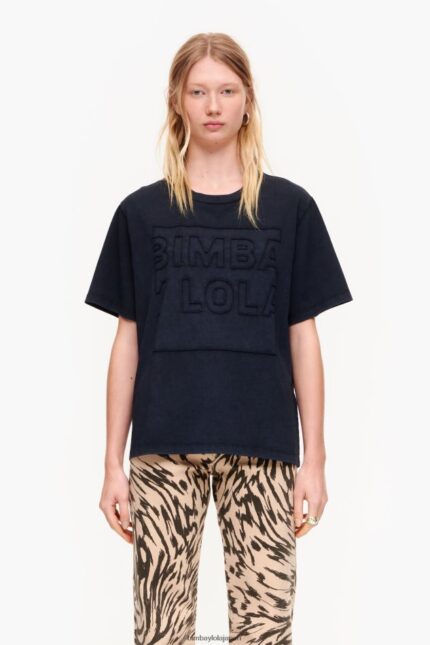 衣類 Bimba Y Lola コットン ロゴ Tシャツ 黒 6BZ0X0261