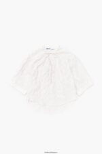 衣類 Bimba Y Lola ショートジャカードブラウス 花柄 6BZ0X0325 - 画像 (5)