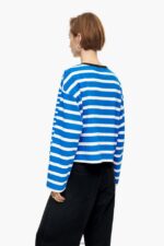 衣類 Bimba Y Lola ストライプコットンTシャツ 青 6BZ0X0319 - 画像 (4)