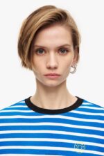 衣類 Bimba Y Lola ストライプコットンTシャツ 青 6BZ0X0319 - 画像 (5)