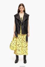 衣類 Bimba Y Lola スモール ハーツ プリント ミディ スリップ ドレス 黄色 6BZ0X0223 - 画像 (6)