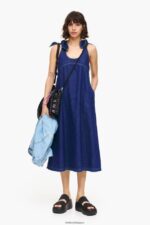 衣類 Bimba Y Lola ダークAラインデニムドレス 青 6BZ0X0513 - 画像 (6)