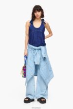 衣類 Bimba Y Lola ダークデニムトップ 青 6BZ0X0346 - 画像 (6)
