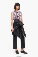 衣類 Bimba Y Lola ツートンカラー バタフライウィング コットン Tシャツ ピンク 6BZ0X0299 - 画像 (5)