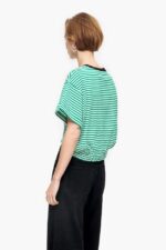 衣類 Bimba Y Lola ノットボクシーTシャツ 緑と白 6BZ0X0321 - 画像 (3)