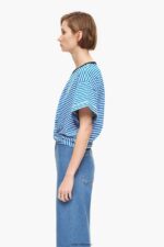 衣類 Bimba Y Lola ノットボクシーTシャツ 青と白 6BZ0X0322 - 画像 (2)