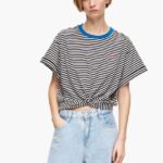 衣類 Bimba Y Lola ノットボクシーTシャツ 黒と白 6BZ0X0320