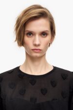 衣類 Bimba Y Lola ハートコットンTシャツ 黒 6BZ0X0284 - 画像 (4)
