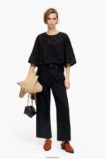 衣類 Bimba Y Lola ハートコットンTシャツ 黒 6BZ0X0284 - 画像 (6)