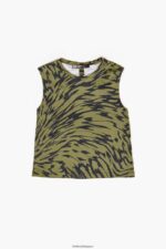 衣類 Bimba Y Lola バタフライ ウィング プリント コットン Tシャツ カーキ 6BZ0X0298 - 画像 (4)