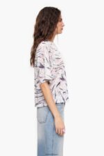衣類 Bimba Y Lola バタフライ ウィング プリント ボクシー T シャツ 白 6BZ0X0302 - 画像 (2)