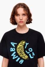 衣類 Bimba Y Lola バナナプリントTシャツ 黒 6BZ0X0278 - 画像 (3)