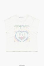 衣類 Bimba Y Lola ペンシルロゴ Tシャツ 象牙 6BZ0X0260 - 画像 (4)
