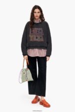 衣類 Bimba Y Lola ボクシーなスウェットシャツ 黒 6BZ0X0500 - 画像 (6)