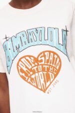 衣類 Bimba Y Lola 大学ロゴTシャツ 白 6BZ0X0277 - 画像 (4)