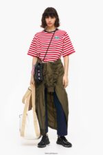 衣類 Bimba Y Lola 縞模様の犬のTシャツ 赤 6BZ0X0250 - 画像 (6)