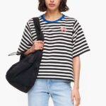 衣類 Bimba Y Lola 縞模様の犬のTシャツ 黒 6BZ0X0252