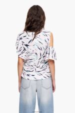衣類 Bimba Y Lola 蝶の羽プリント Tシャツ 白 6BZ0X0349 - 画像 (3)